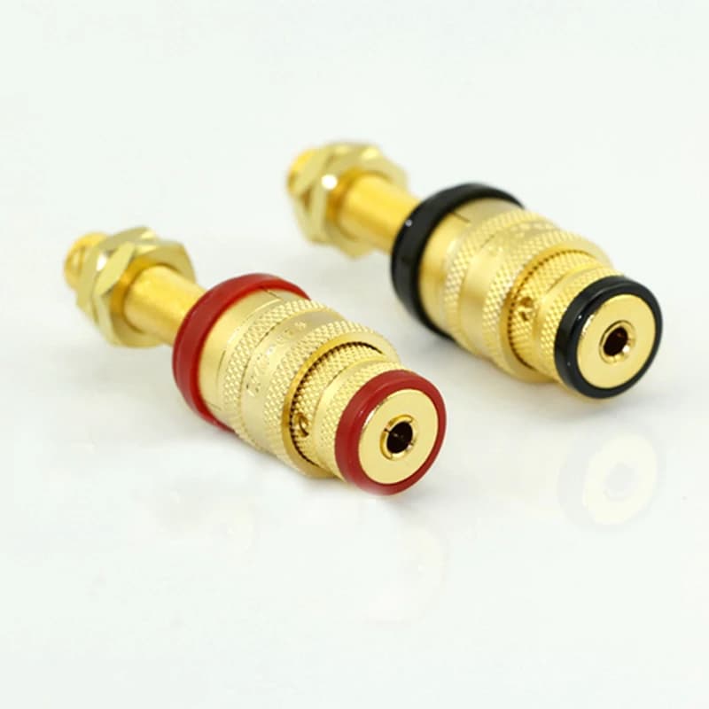 【Hot】Brass with pure copper plated Speaker Plug Banana socket CMC 878L 878S For HiFi Audio Amplifier Speaker Terminal Connector