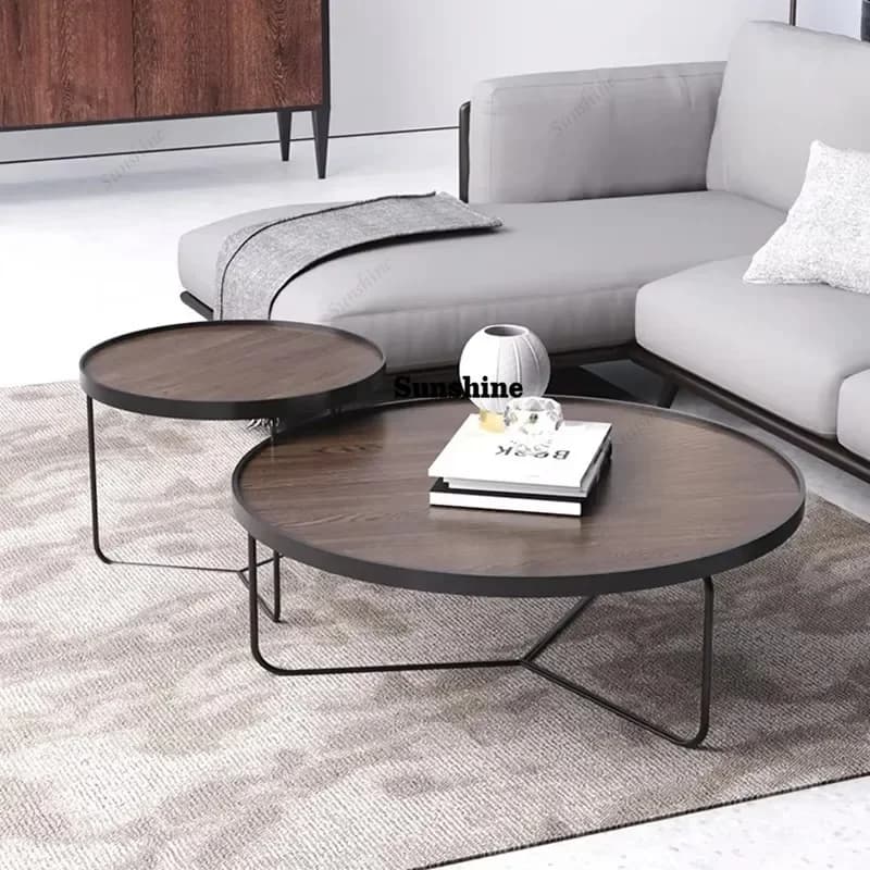 TDLuxury Modern Coffee Tables Simple Aesthetic Minimalist Round Coffee Table Unique Glam Tavolino Da Salotto Living Room Furnitu