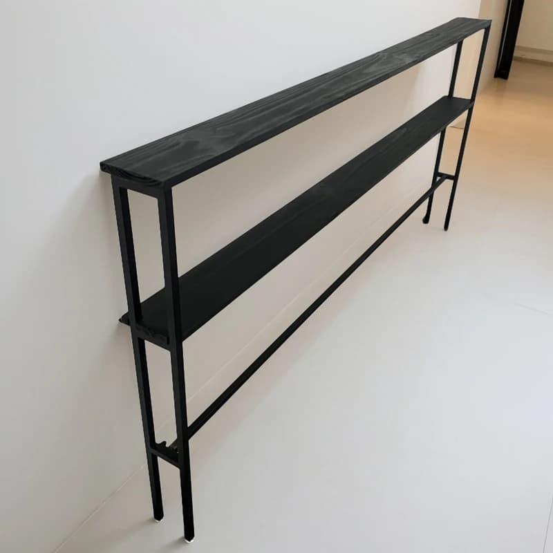 Household wall living room solid wood double-layer sofa rear shelf bedside bookshelf porch multi-layer crack storage