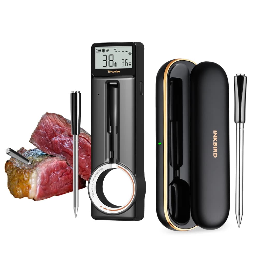 Meat Thermometer 5.4 Bluetooth 5MM Ultra Thin 1Probe HD LCD Display Multiple Temperature Alarms Thermometer for Cooking Grilling