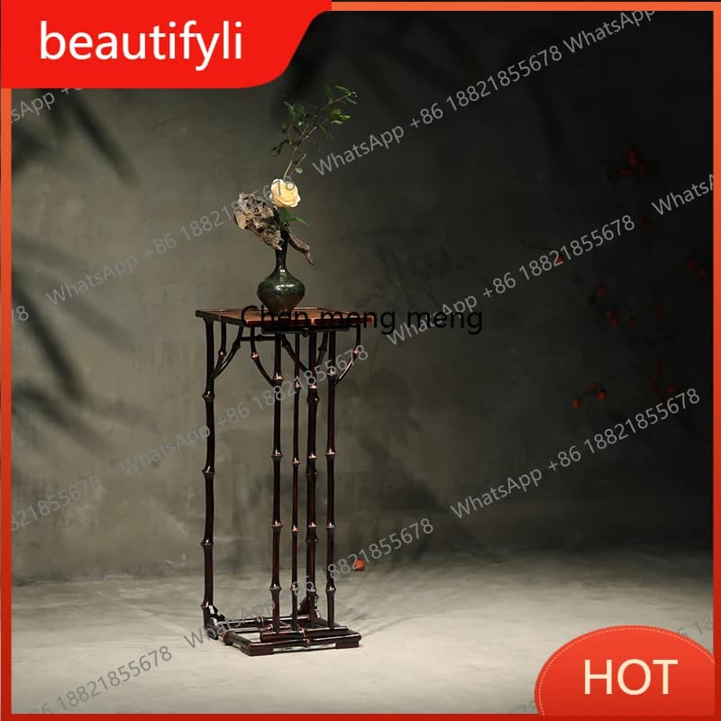 A139 Handmade original bamboo antique bamboo flower stand, bottle stand, Chinese incense burner stand