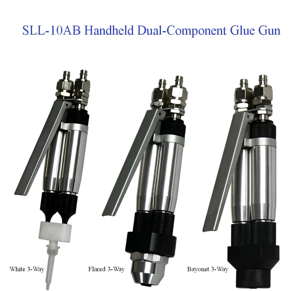 10AB Hand Control Double Liquid Glue Gun AB Manual Dual Component Dispensing Valve Small Flow Pin Type Adhesive Dispenser