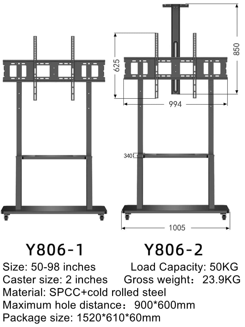 Multi-option TV mobile stand Height adjustable 32~150 inches floor TV stand