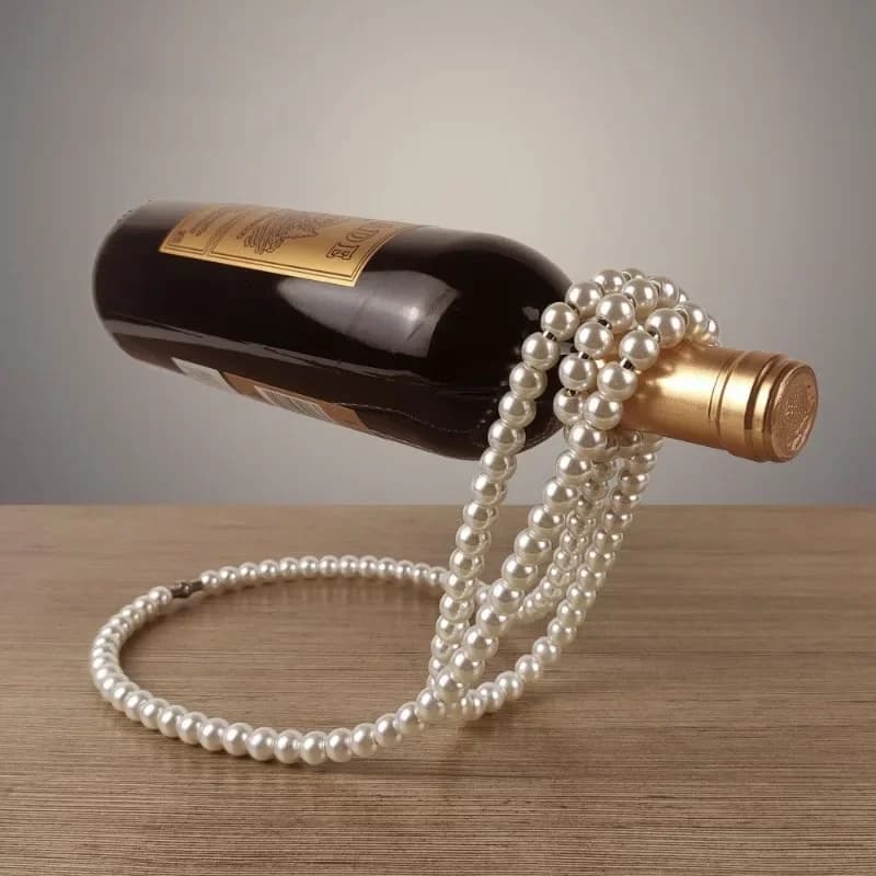 Creative Pearl Necklace Wine Rack Metal Resin Hanging Wine Bottle Rack Wine Cabinet Display Rack Wedding Party Home Decoration