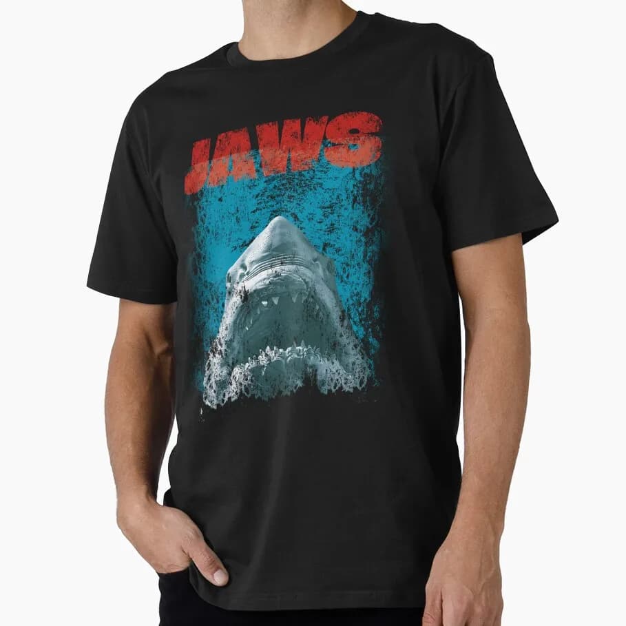 Jaws Horror Movie Halloween Gift T Shirt 0907 Amity Island Great White Shark Graphic Tops Unisex Short Sleeve Streetwear Tees