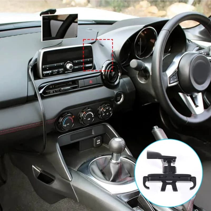 ABS For 2016+ Mazda MX-5 Navigation Screen / Fiat 124 / Abarth 124 Phone Holder GPS Mount Car  Accessories