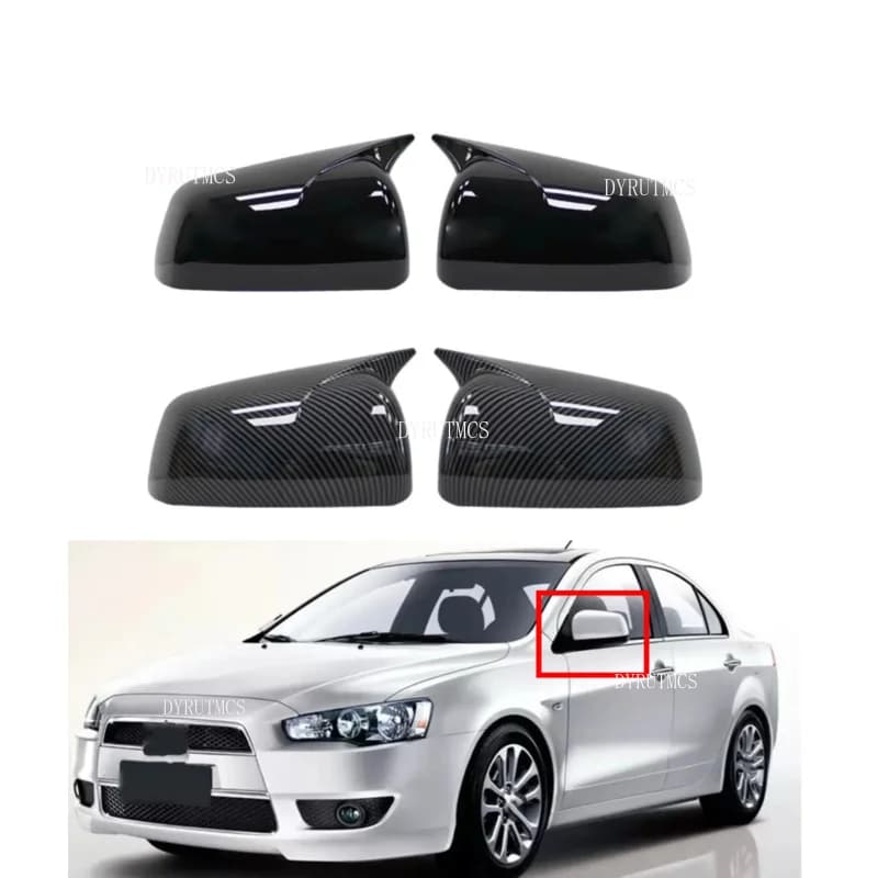 Rearview Mirror Cover Cap Fit For Mitsubishi Lancer X 10 EX EVO 2008-2016 Side Door Trim Shell Sticker Car Styling Accessories