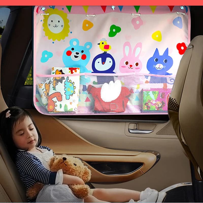 Car Sun Shade UV Protection for Kids Children Front Back Windshiel Curtain Side Window Adjustable Styling Auto Sunshade Summer
