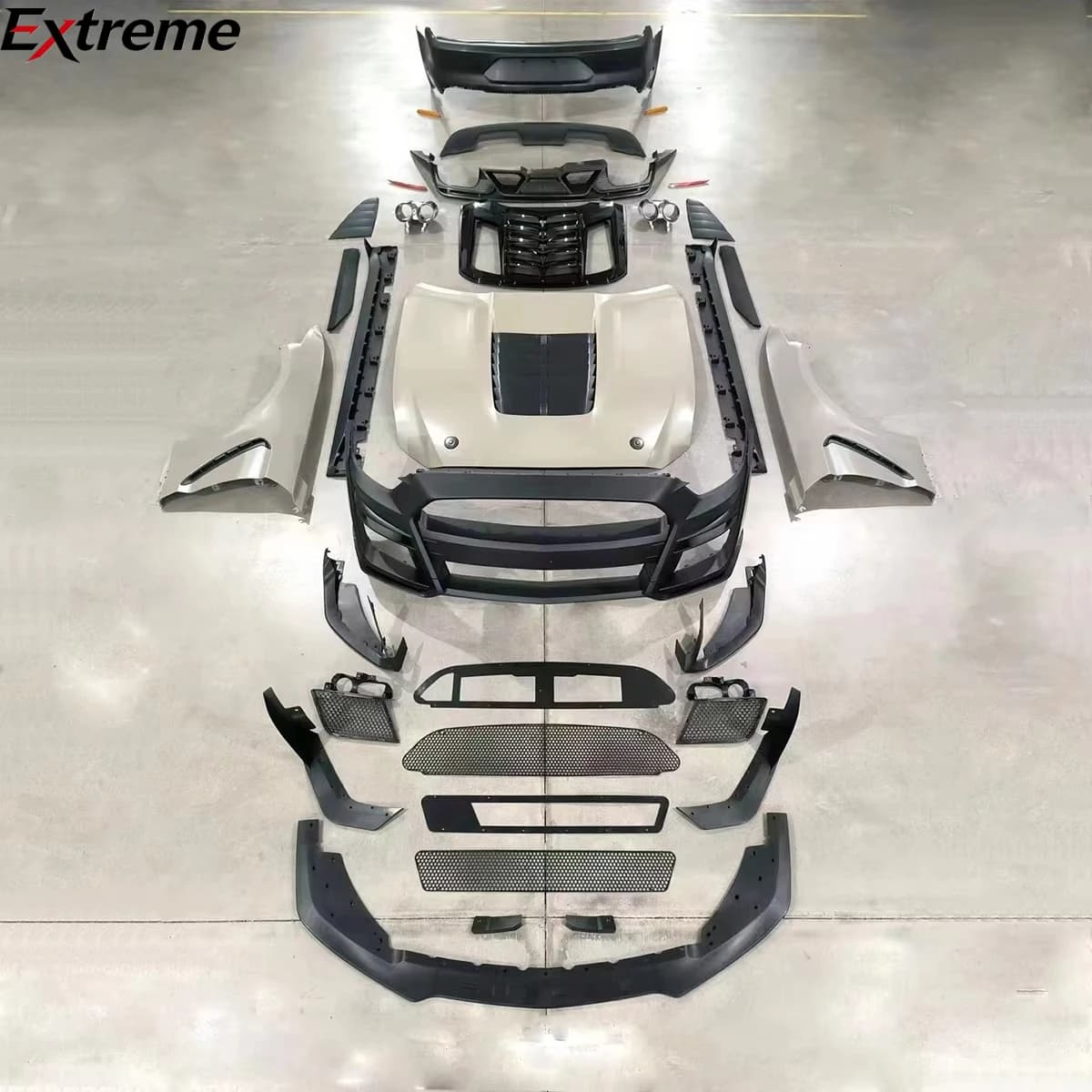 Factory Price Auto Parts Bumpers Body Kit for Ford Mustang 2015-2017 Facelift to GT500 with Bumper Grille Hood Fender .