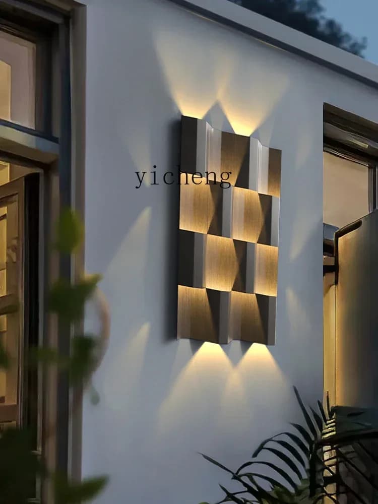 b201 Solar Outdoor Waterproof Villa Courtyard Background Wall Decoration Hotel Landscape Living Room
