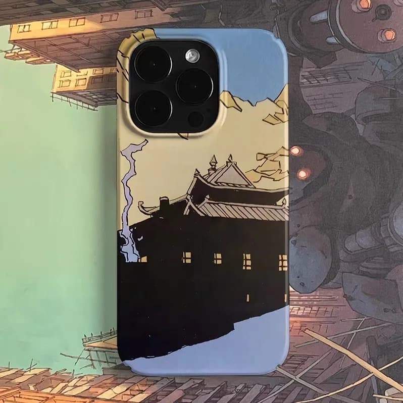 Huanglan Retro Graffiti House Art Phone Case for IPHONE 17 Air 16E 15 PROMAX 14 Plus 13 12 MINI 11 16Plus XR Acrylic Phone Cover