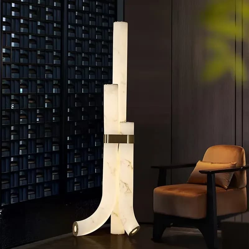 for APCITL Luxury Designer Steel Floor Lamp with LED Light Source Touch Control Dimmable for Living Room
