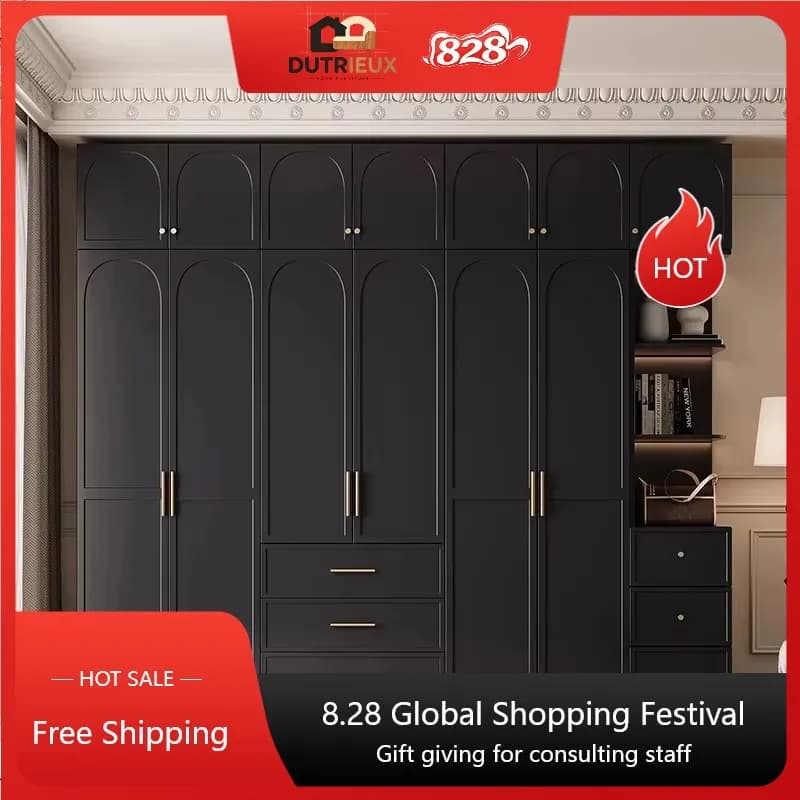 Luxury Modular Wardrobe Closet Hanging Clothes Space Saving Wardrobes Bedroom Storage Clothes Armarios De Ropa Home Furniture