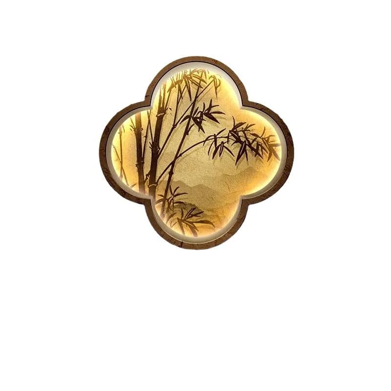 New Chinese decorative painting bamboo living room hanging painting Zen tea room background wall mural
