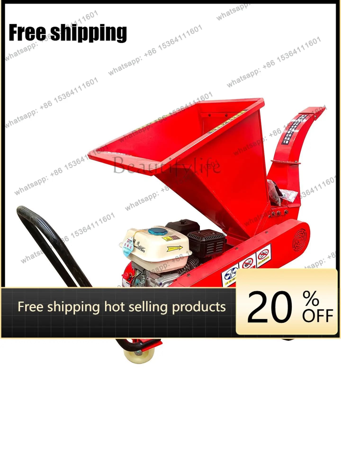 LJY branch weed crusher crawler branch crusher hand push mobile