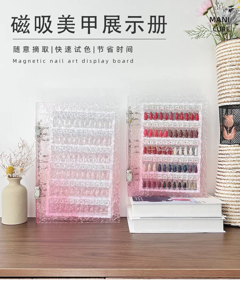 Wholesale  Nail Display Book Clear Acrylic Color Printed for Nail Art Salon DIY Manicure