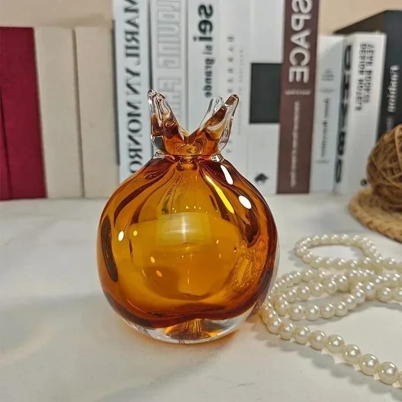 Glass Vase Orange Pomegranate Simulated Fruits Aromatherapy Bottle Flower Vase Floral Accessories Flowerpot Home Decorationl16