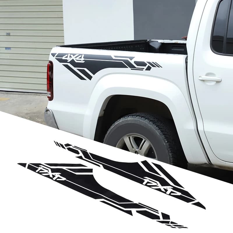 Truck Rear Box Side Stripes Pickup Truck Side Trim Sticker Car Rear Fender Decal Car Accessories For Volkswagen Amarok 2011-2018