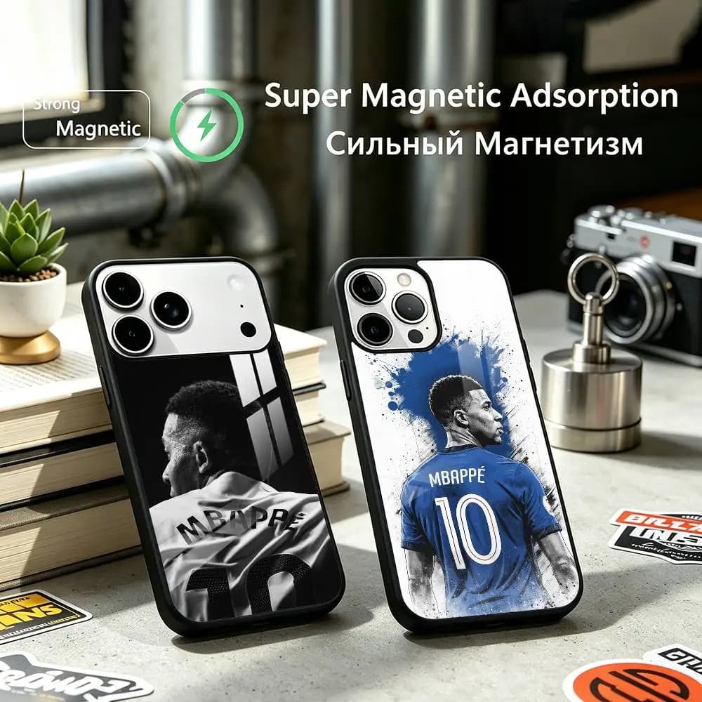 Trending Soccer Star 10 MBAPPE Phone Case For iPhone17,16,15,14,13,12 Plus,Pro Supports Magnetic Wireless Charging