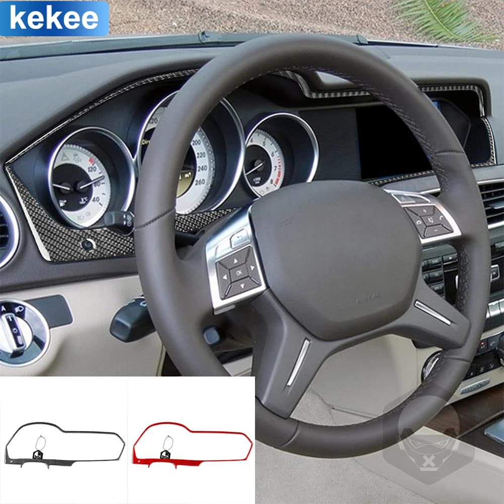 For Mercedes Benz W204 C Class 2012 2013 2014 Speedometer Frame Tuning Cover Real Carbon Fiber Sticker Car Interior Accessories