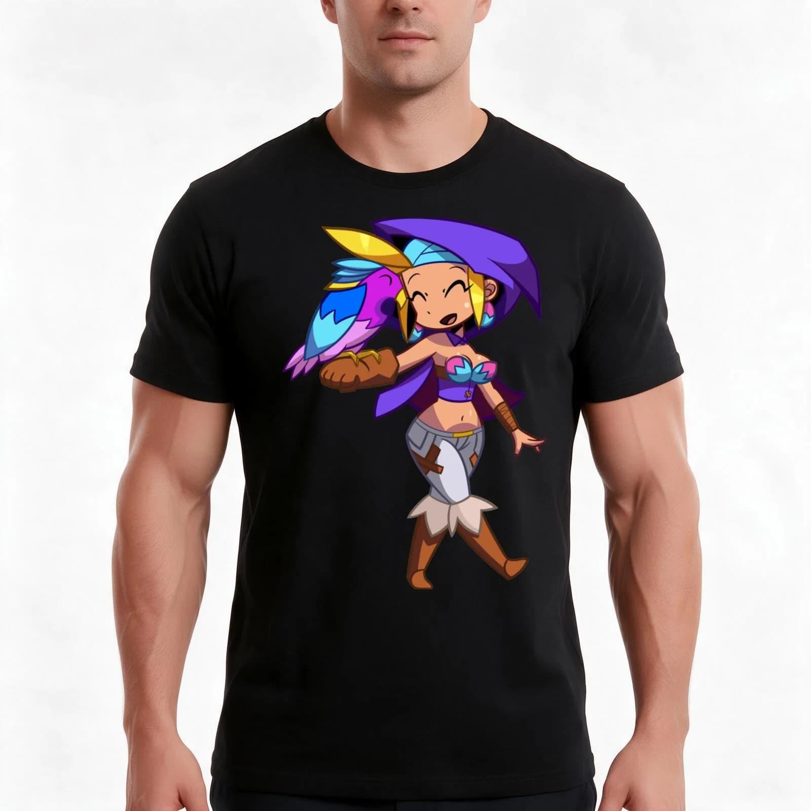Shantae | Sky T-Shirt, Summer Casual Cotton Tee, Oversized Streetwear Tops, Vintage Graphic Print, Loose Fit Short Sleeve