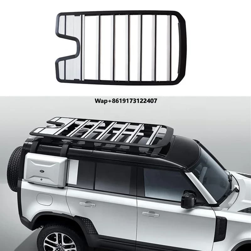 Aluminum Alloy Top Roof Rack Rail Luggage Boxes Folding Ladder Equipment Box Roof Basket for Defender 2020 2021