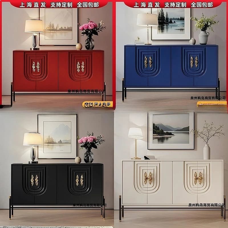 Minimalist Art Wabi-Sabi Sideboard Storage Cabinet Italian Style High Gloss Paint Entryway Cabinet Modern Home Furniture