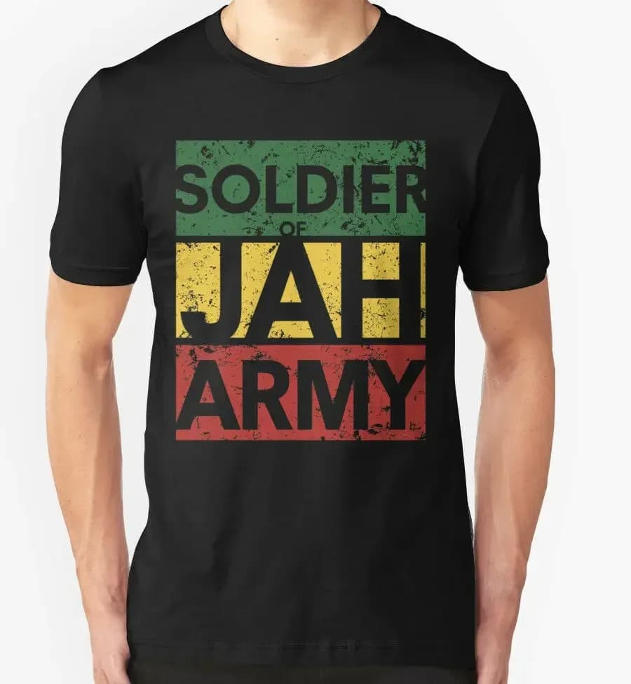 Soldiers of Jah Army. Jamaica Marley Rasta Reggae Lion T-Shirt. Summer Cotton O-Neck Short Sleeve Mens T Shirt New S-3XL