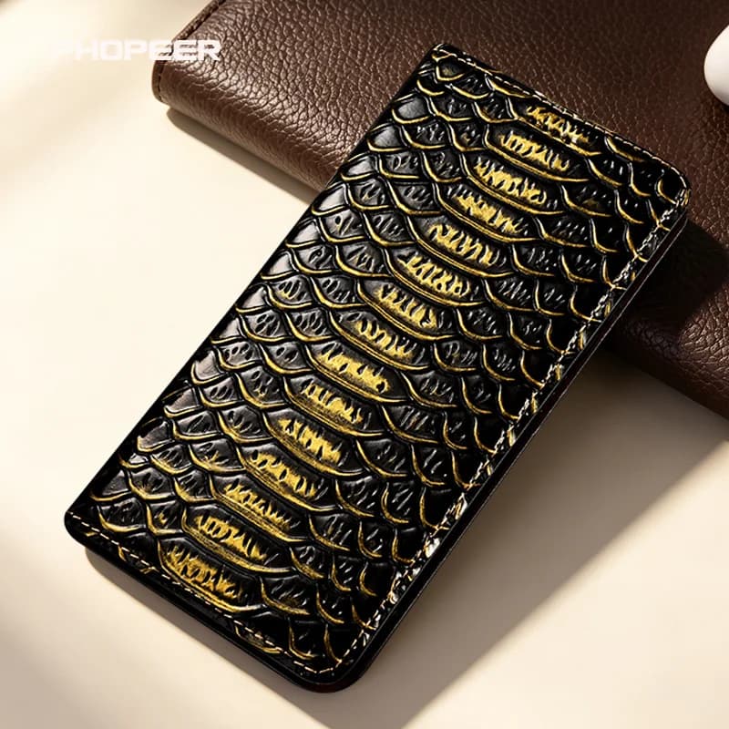 Luxury Genuine Leather Case for Tecno Infinix Note 50 40 30 12 11 10  S i 4G 5G Pro Plus Dragon scale pattern  phone case