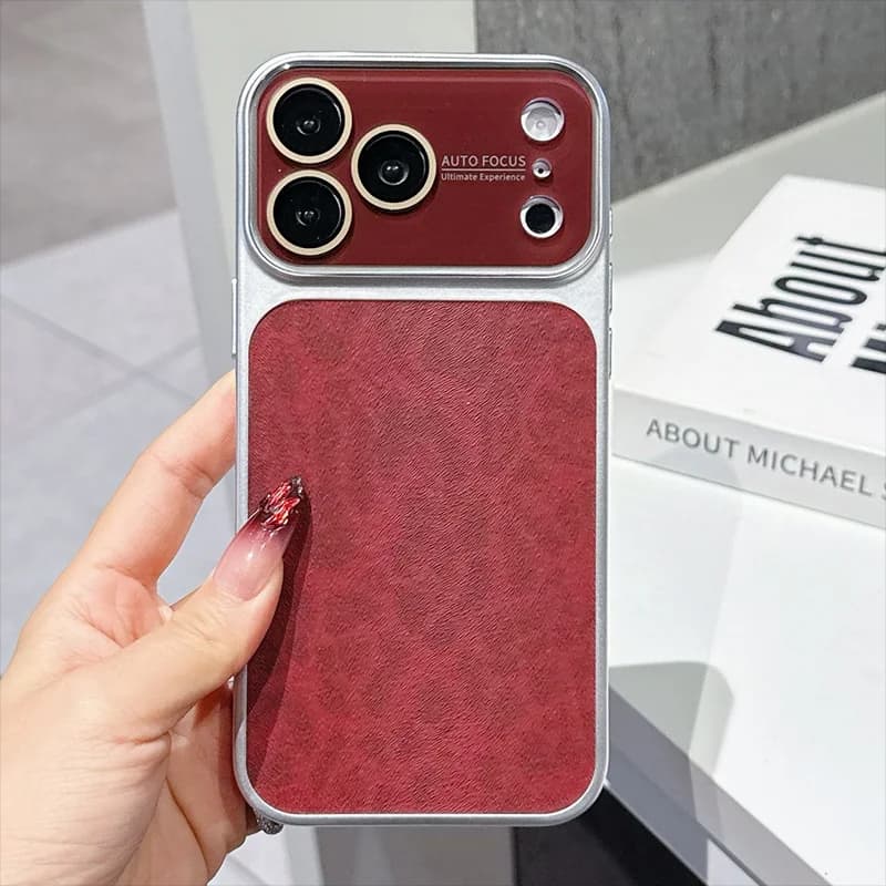 Luxury Leopard Print Case for iPhone 17 Pro Max Phone Case for iPhone 17 16 15 14 Pro Max Full Coverage Cases Hard Matte Cover