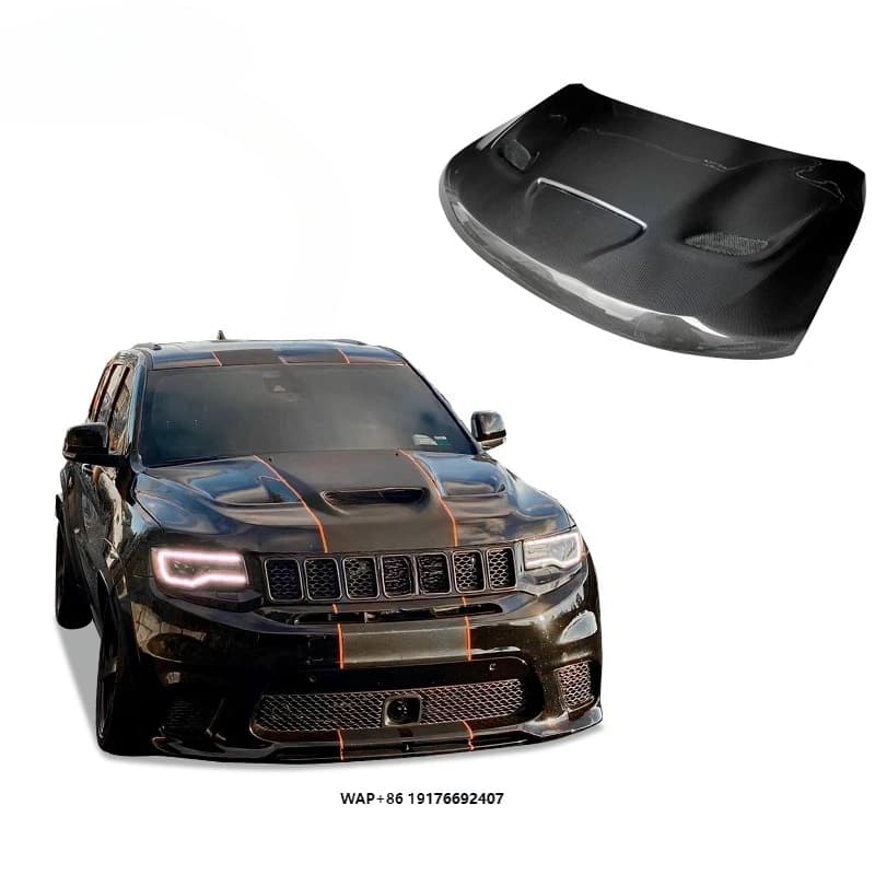 High Quality New Condition 15-19 Large Cherokee Modified SRT Style Porous Carbon Fiber Engine Hood