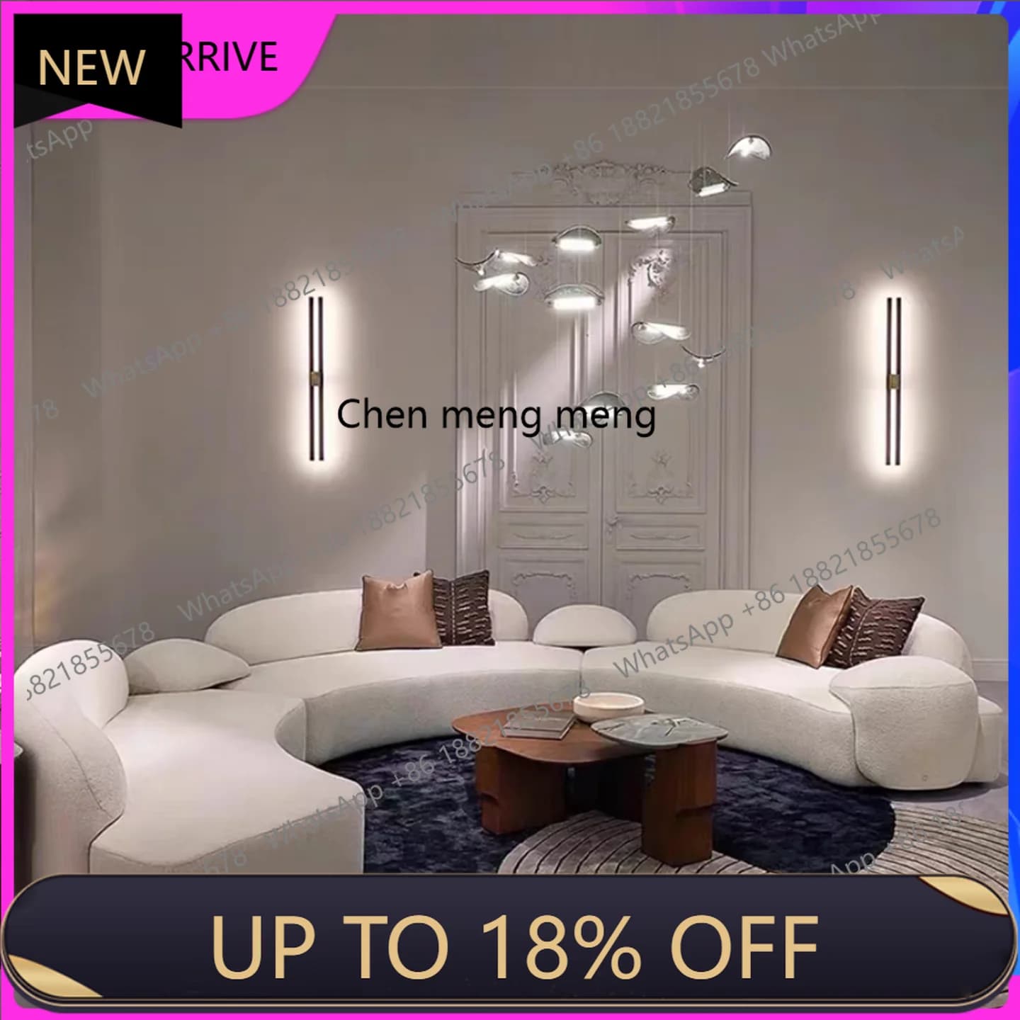 M78 Italian minimalist curved fabric sofa living room light luxury hotel lobby multi-person sofa