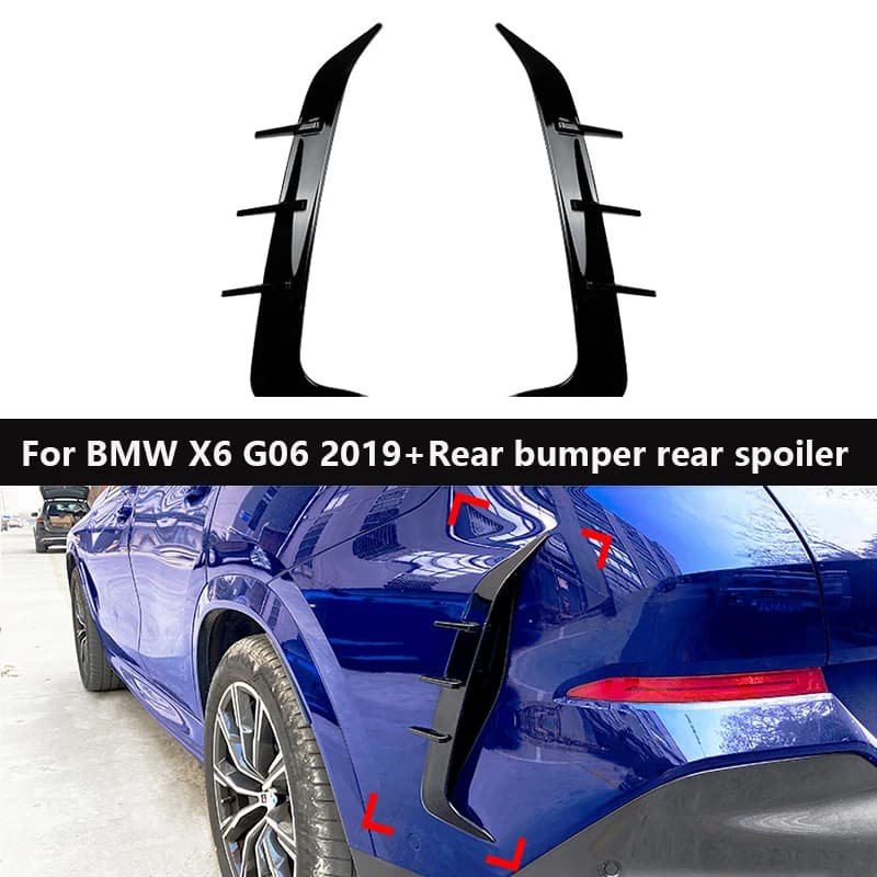 For BMW X6 G06 2019+ Car ABS material black Rear bumper rear airfoil blade blade tip exterior decoration car sticker accessory
