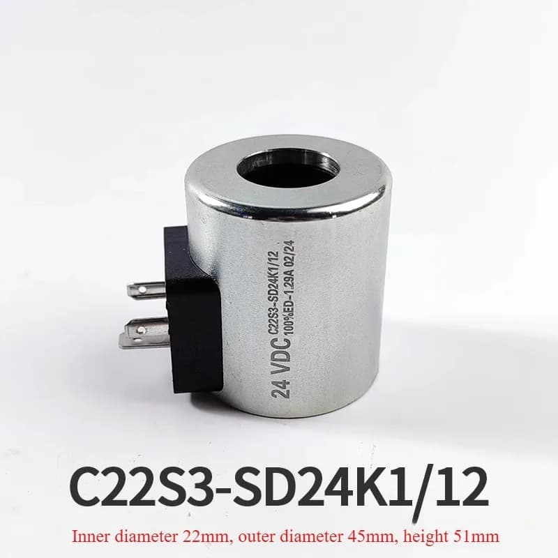 1PC Hydraulic Solenoid Valve Coil C22S3-SD24K1/12Inner diameter 22, outer diameter 45, height 51mm 24VDC