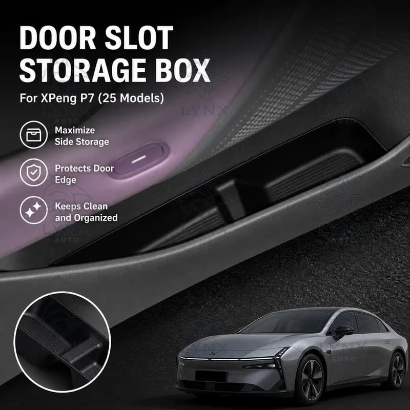 For XPeng P7 Door Slot Storage Box Side Organizer Car Accessories Custom Modification Parts for 25 Models Vehicles