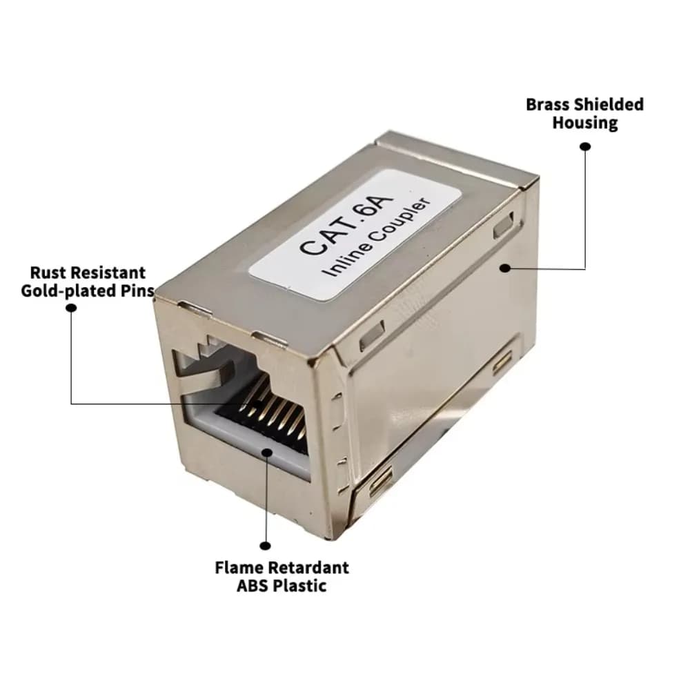 Adaptador  conector acoplador  extensión  Cable  red LAN Ethernet Modular blindado RJ45 Cat6, 5 uds.