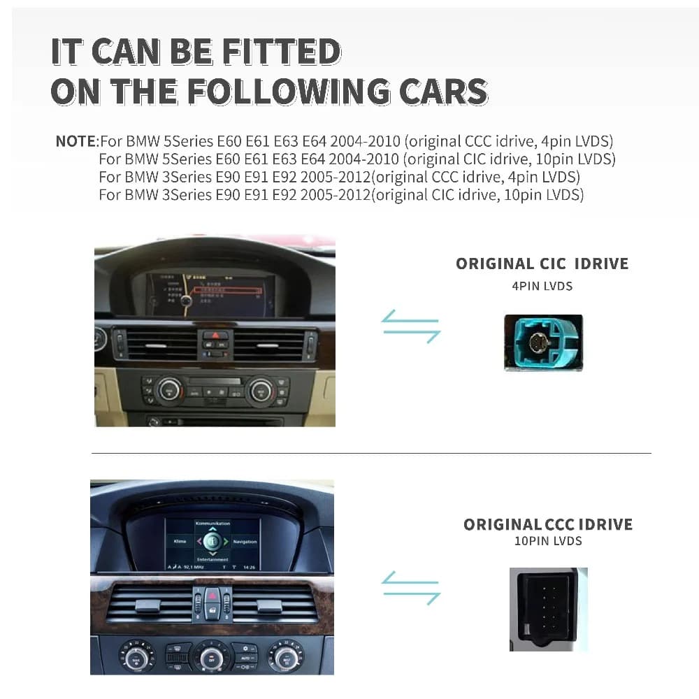 8.8" Touch Screen Car Multimedia Player E60 E61 CCC CIC Wireless Car Play Android Auto System Dashboard CarPlay