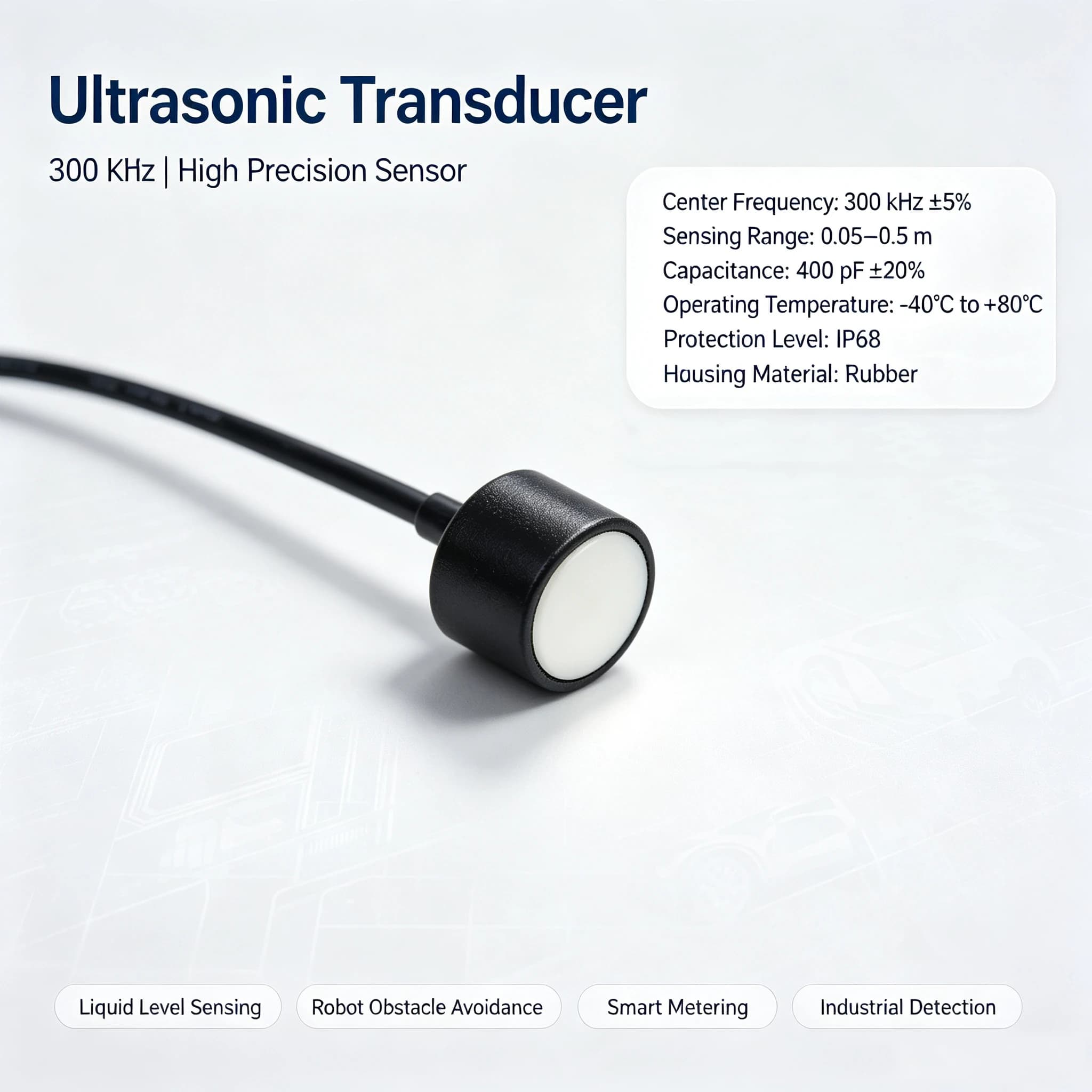 300KHz Normal Transducer (Split Type: KFYA-300-050C)