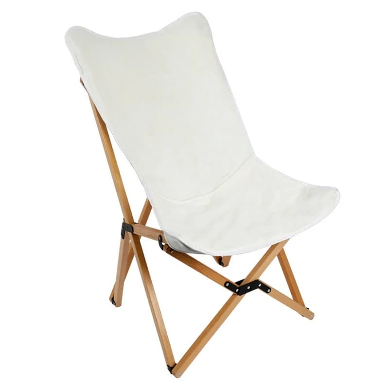 Solid wood shelf folding chair canvas camping equipment outdoor beech butterfly chair