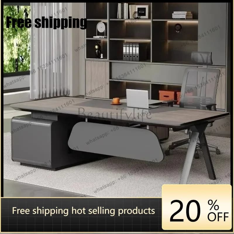 Factory Direct Boss table paint manager table office chair combination modern supervisor   big class table office president