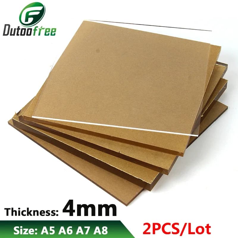 2PCS/Lot Transparent Acrylic Board A5 A6 A7 A8 DIY Manual Material Plexiglass Clear Acrylic Board Organic Plastic Sheet 4mm