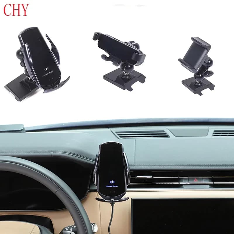 ABS Black For Land Rover Range Rover Vogue Sports 2023-2025+ Car Navigation Mobile Phone Stand Interior modification accessories