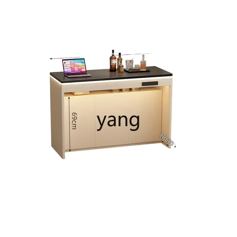 LTT light luxury modern bar desk integrated with high wall living room large long desk workbench