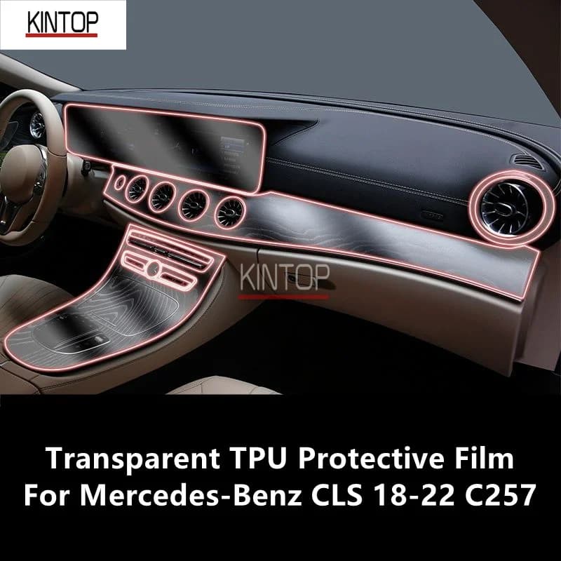 For Mercedes-Benz CLS 18-22 C257 Car Interior Center Console Transparent TPU Protective Film Anti-scratch Repair FilmAccessories