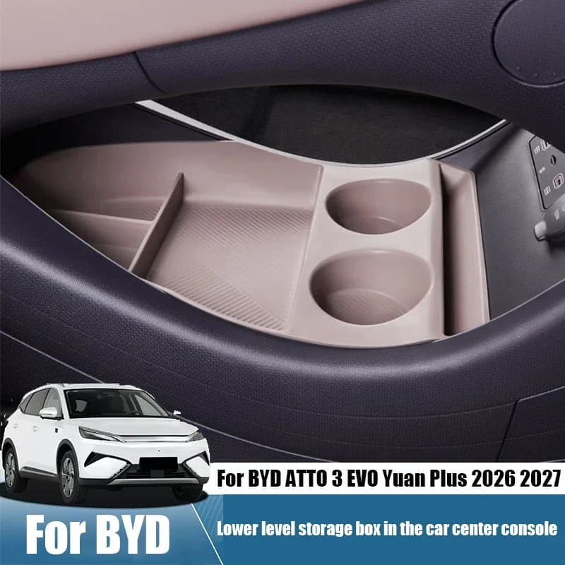 For BYD ATTO 3 EVO Yuan Plus 2026 Silicone material for the lower storage box of the car center console