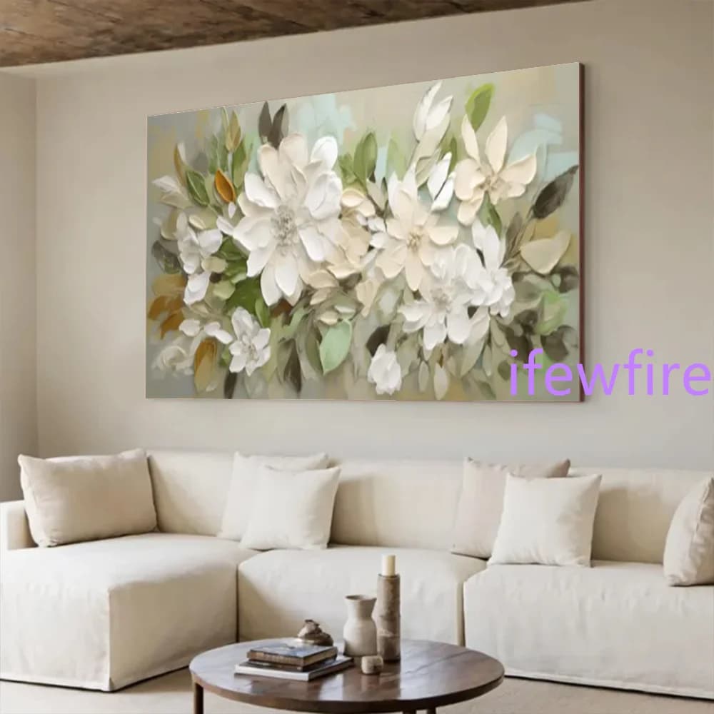 Luxury Gift Abstract Oil Painting on Canvas 100% Handmade Thick Layer Flowers Wall Mural Art Picture for Living Room Decor Image