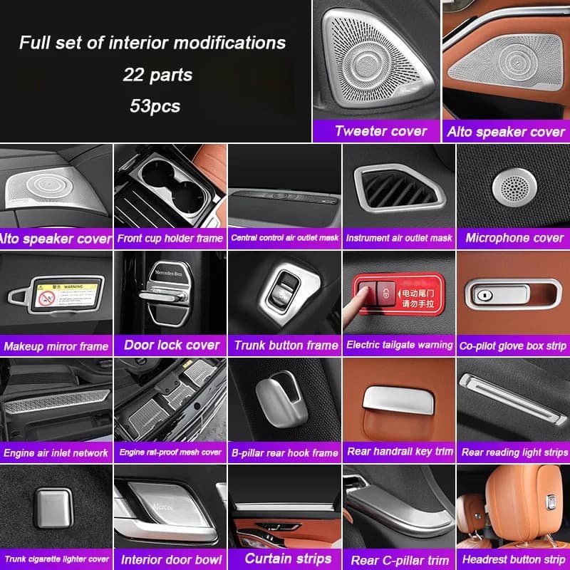 For Mercedes-Benz S-Class W223 2021 2022 2023 2024 Car Speaker Horn Cover Center Console Air Outlet Frame Interior Accessories