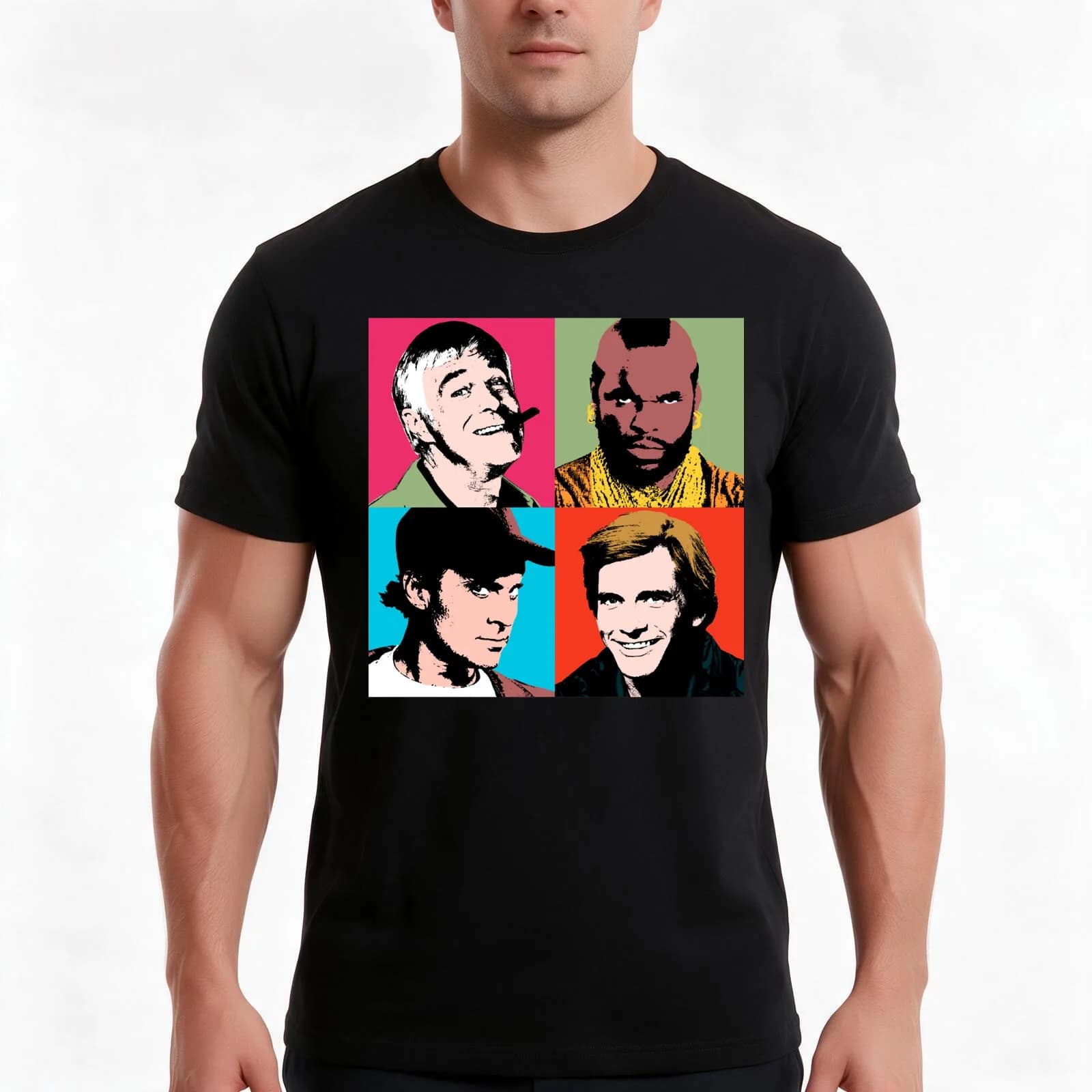 The A-Warhol Team Classic T-Shirt, Summer Casual Cotton Tee, Oversized Streetwear Tops, Vintage Graphic Print, Unisex Men Women