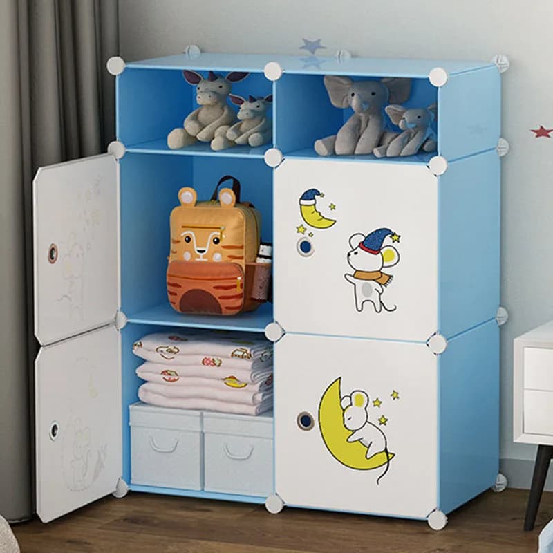 Open Display Wardrobe Modern Cabinet Storage Organizer Partitions Bedroom Clothes Wardrobe Plastic Muebles Trendy Furniture