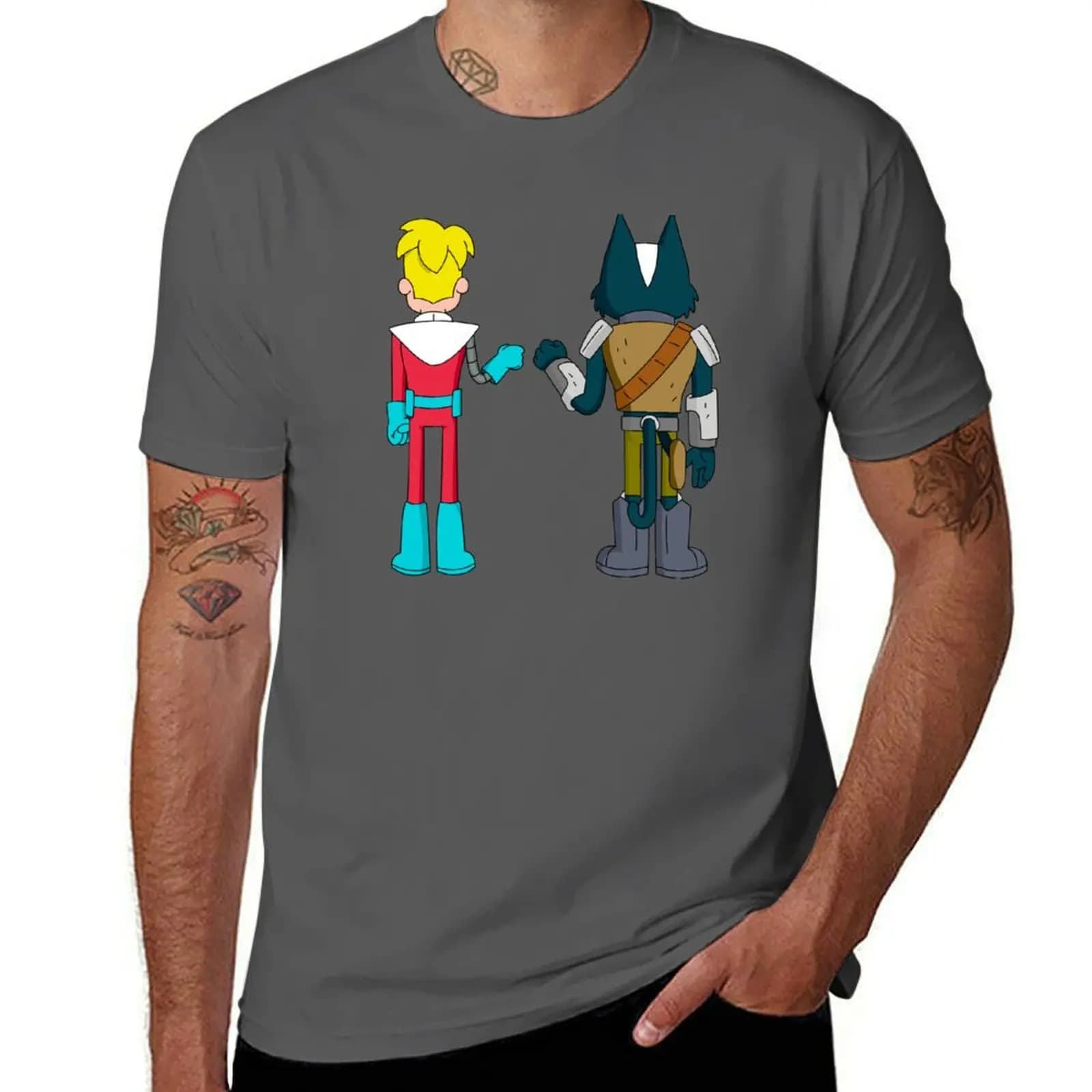Gary and Avocato fist bump - Final Space Fan Art T-Shirt summer top topping Men's cotton t-shirt